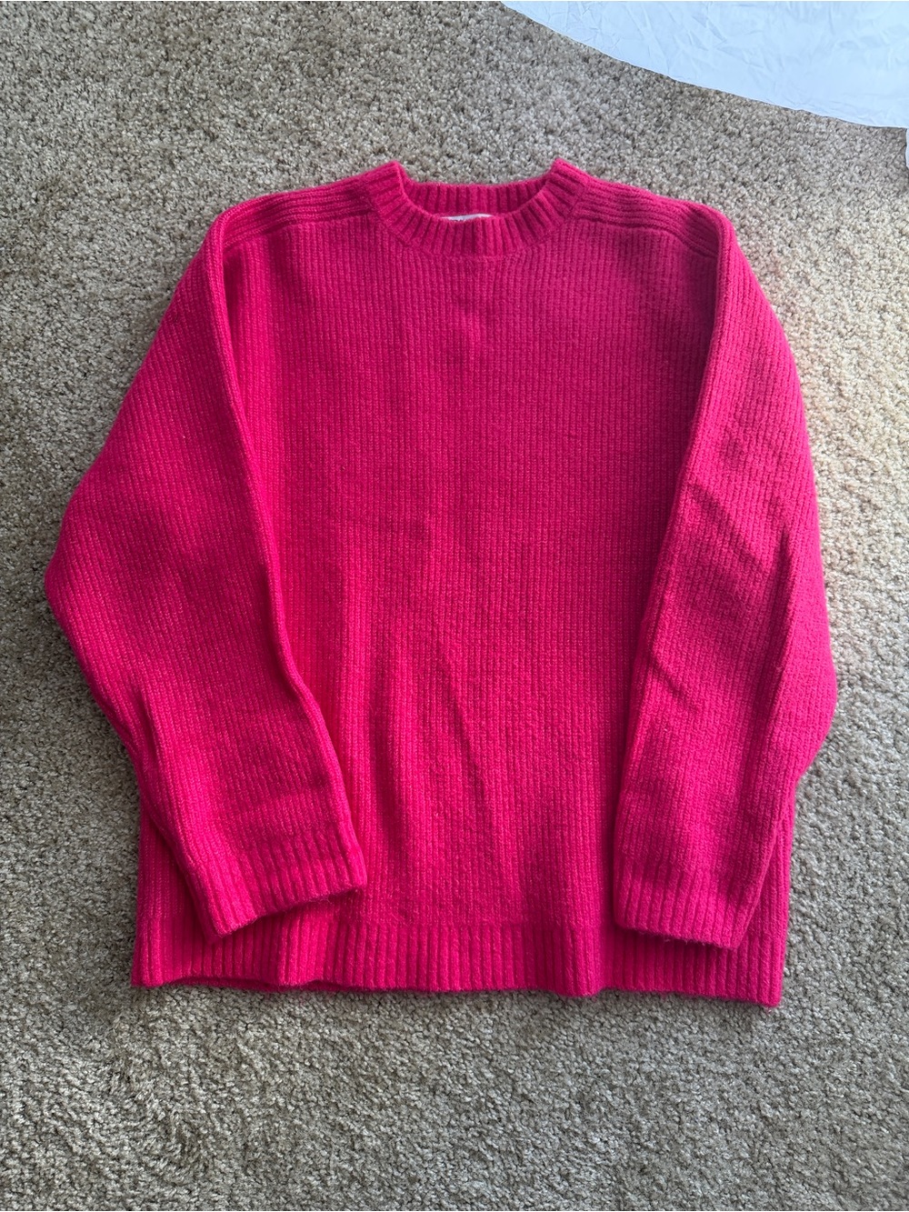 Zara Women’s Crewneck Sweater in Bright Fuchsia Pink